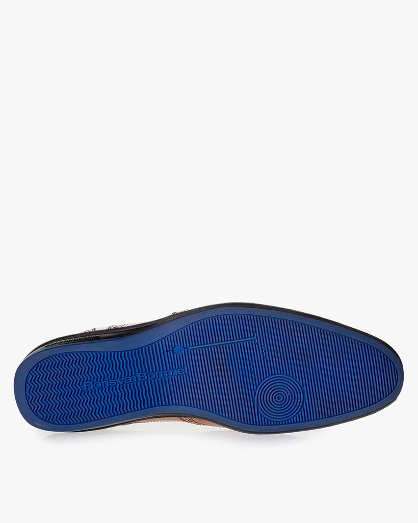 Kalfsleren veterschoen donker cognac