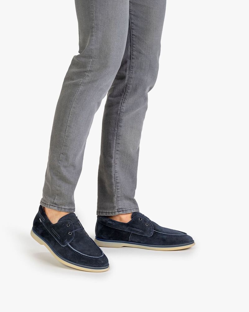 Bootschoen su&egrave;de blauw