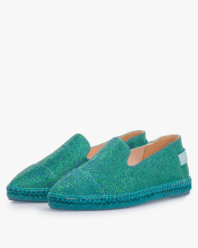 Blauwe espadrille metallicprint