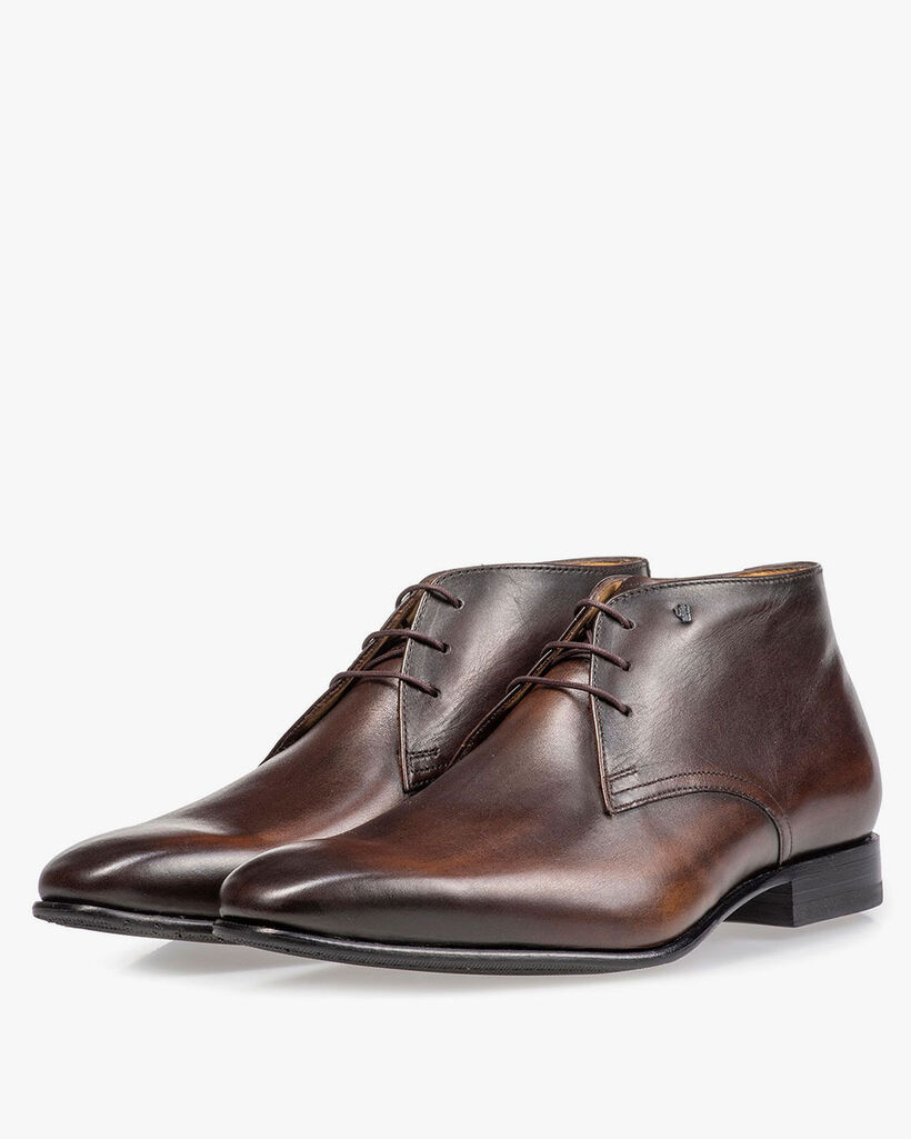 Donkerbruine kalfsleren veterschoen