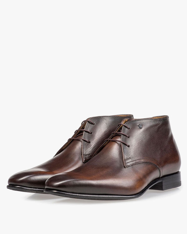 Donkerbruine kalfsleren veterschoen