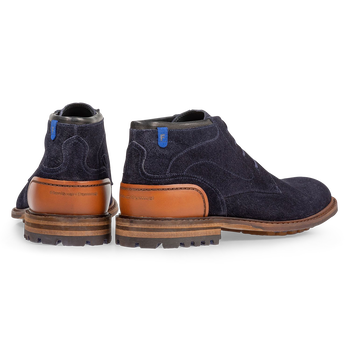 Crepi boot blue suede leather