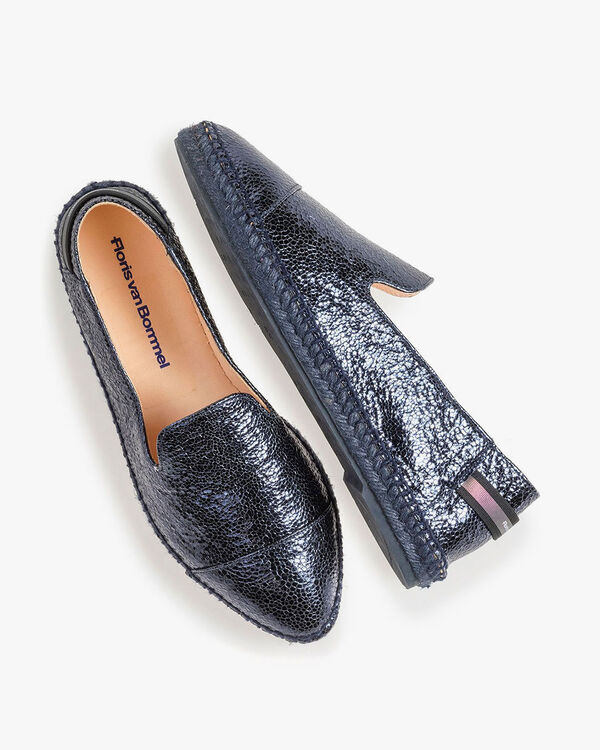Dark blue espadrilles metallic print