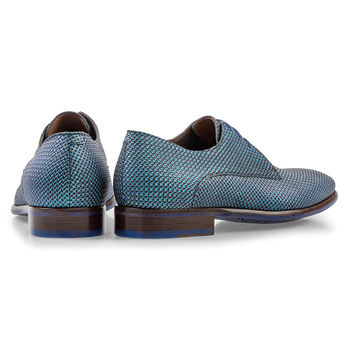 Lace shoe blue metallic print