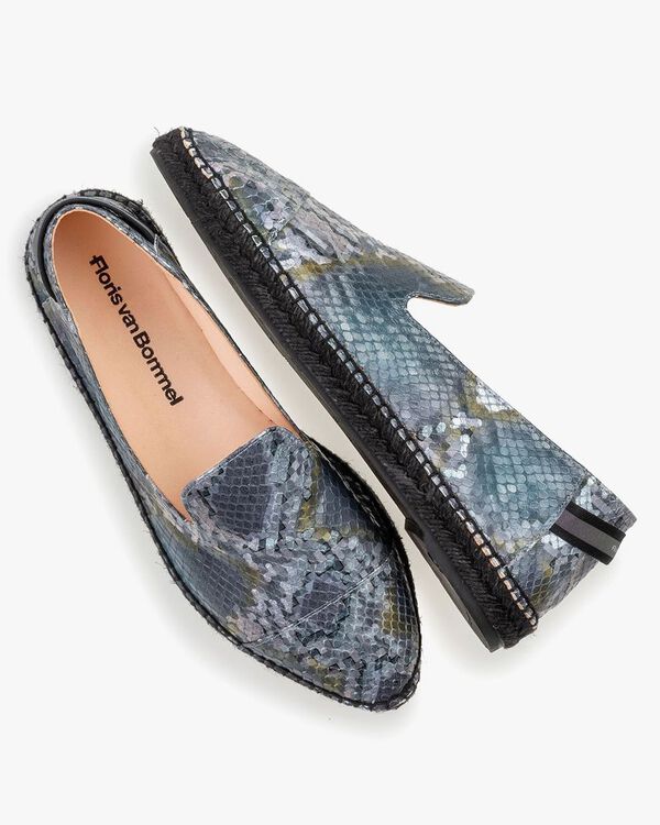 Espadrille printed leather blue