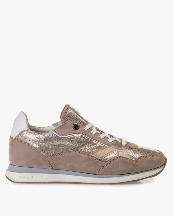 Sneaker nubuckleer beige