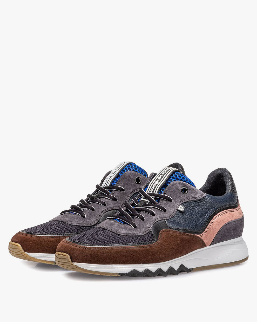 Whisky blue suede leather sneaker 16392 15 Floris van Bommel