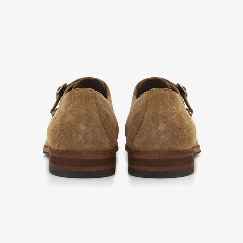 Floris van Bommel sand coloured suede men's buckled shoe