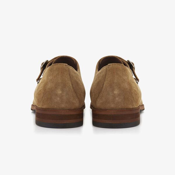 Floris van Bommel sand coloured suede men's buckled shoe