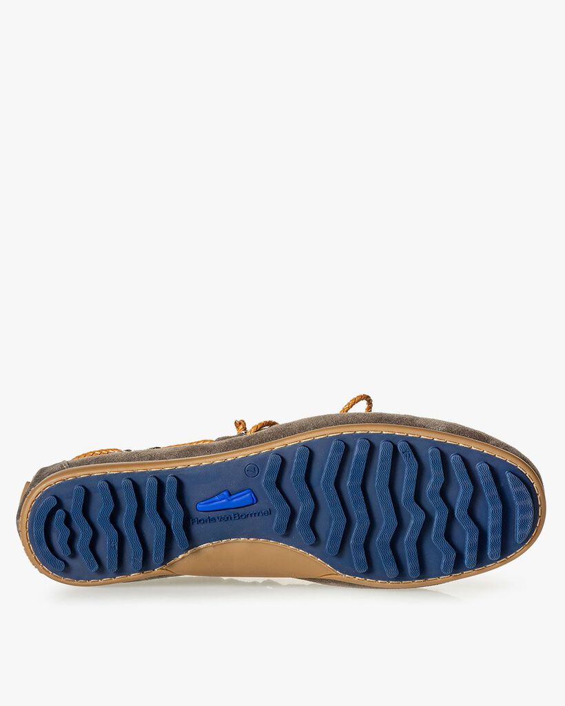 Moccasin suede leather dark grey