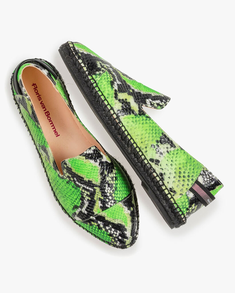 Fluorescent green espadrilles