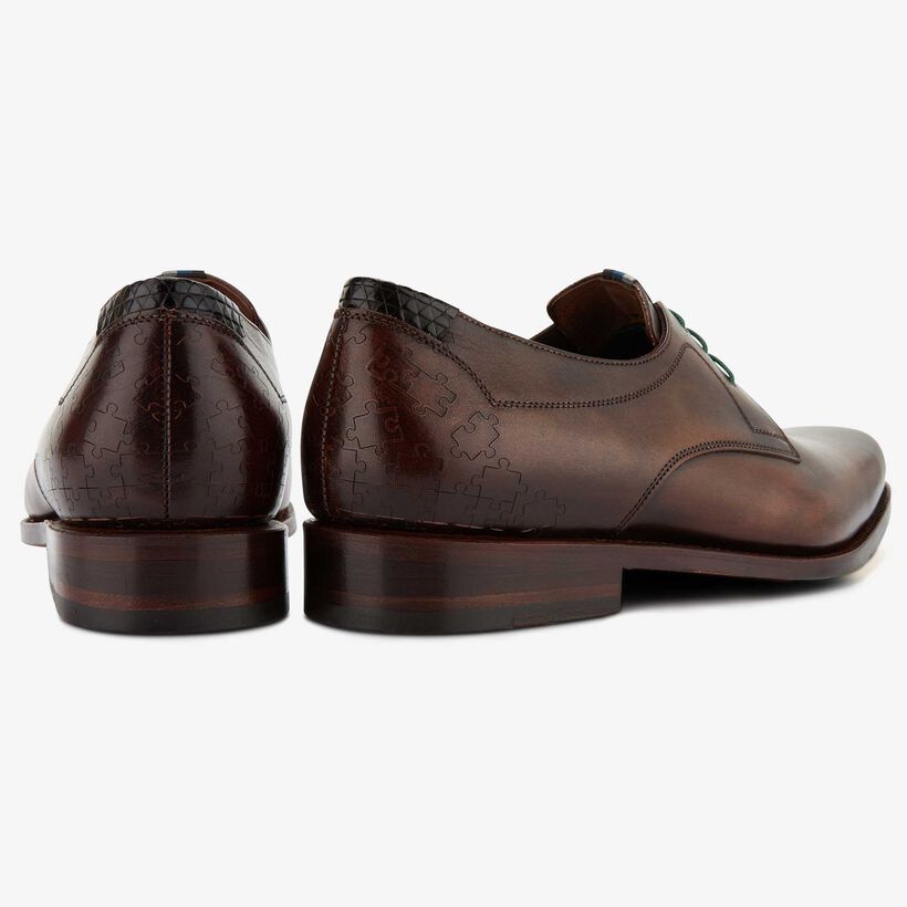 Floris van Bommel dark brown leather men’s lace shoe