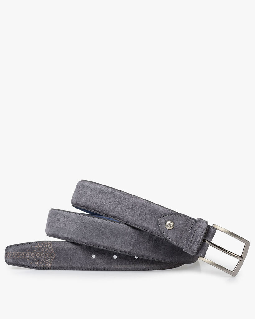 Dark grey suede leather belt