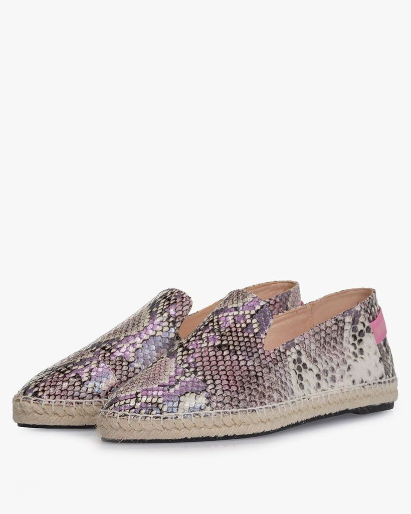 Espadrille geprint leer roze