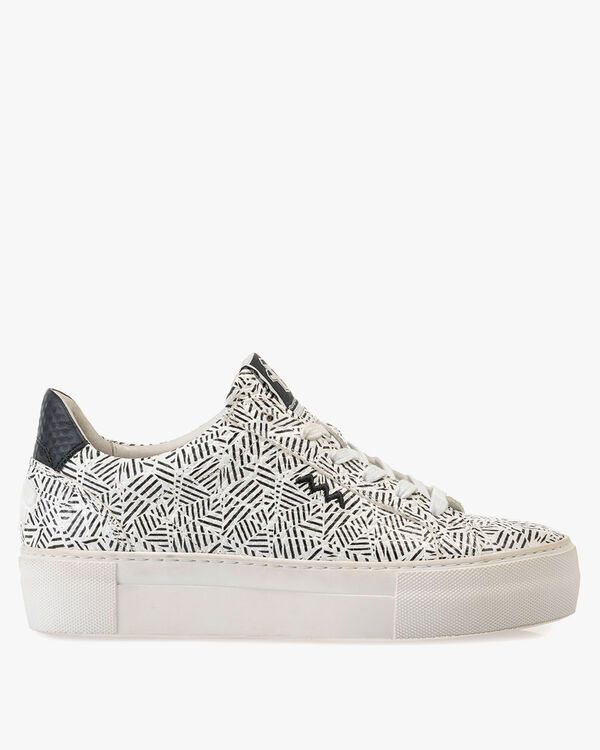 Sneaker zigzag print zwart/wit