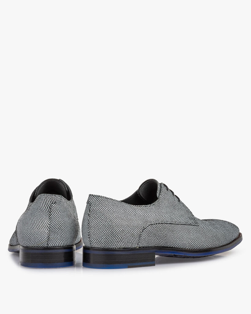 Veterschoen geprint su&egrave;de wit