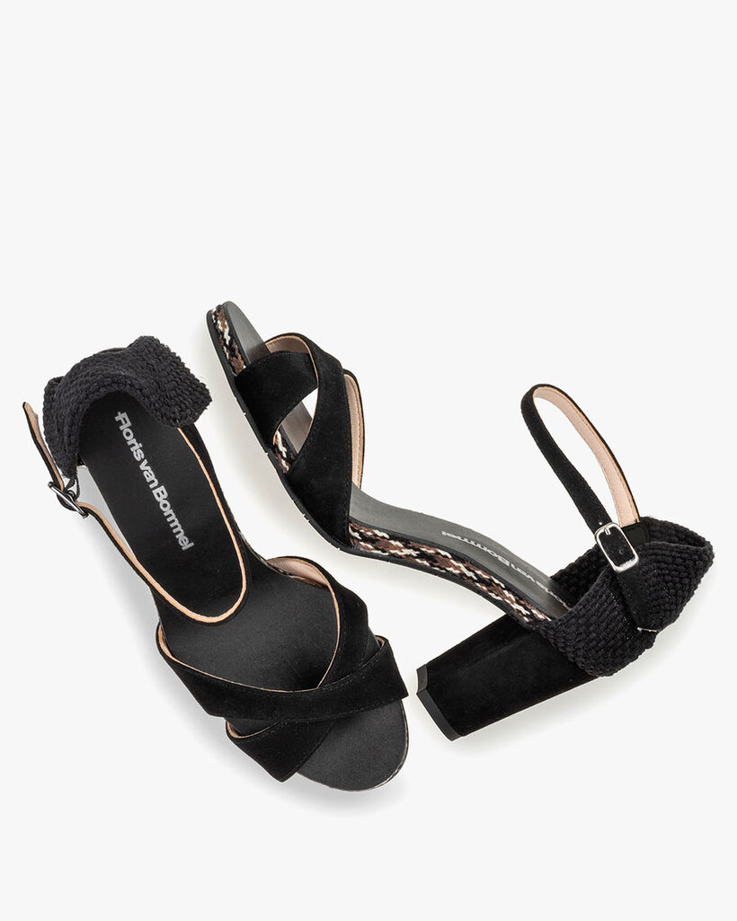 Sandal suede leather black