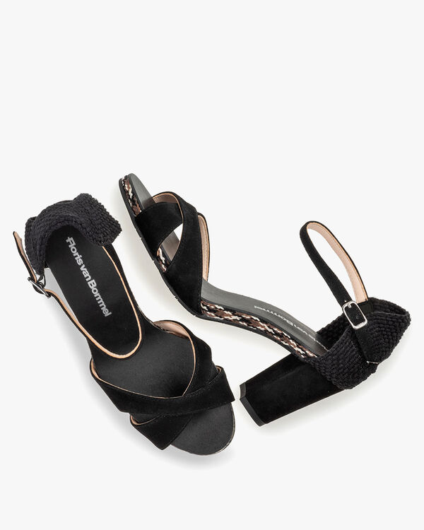 Sandal suede leather black