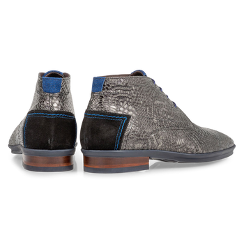 Veterboot met print grijs