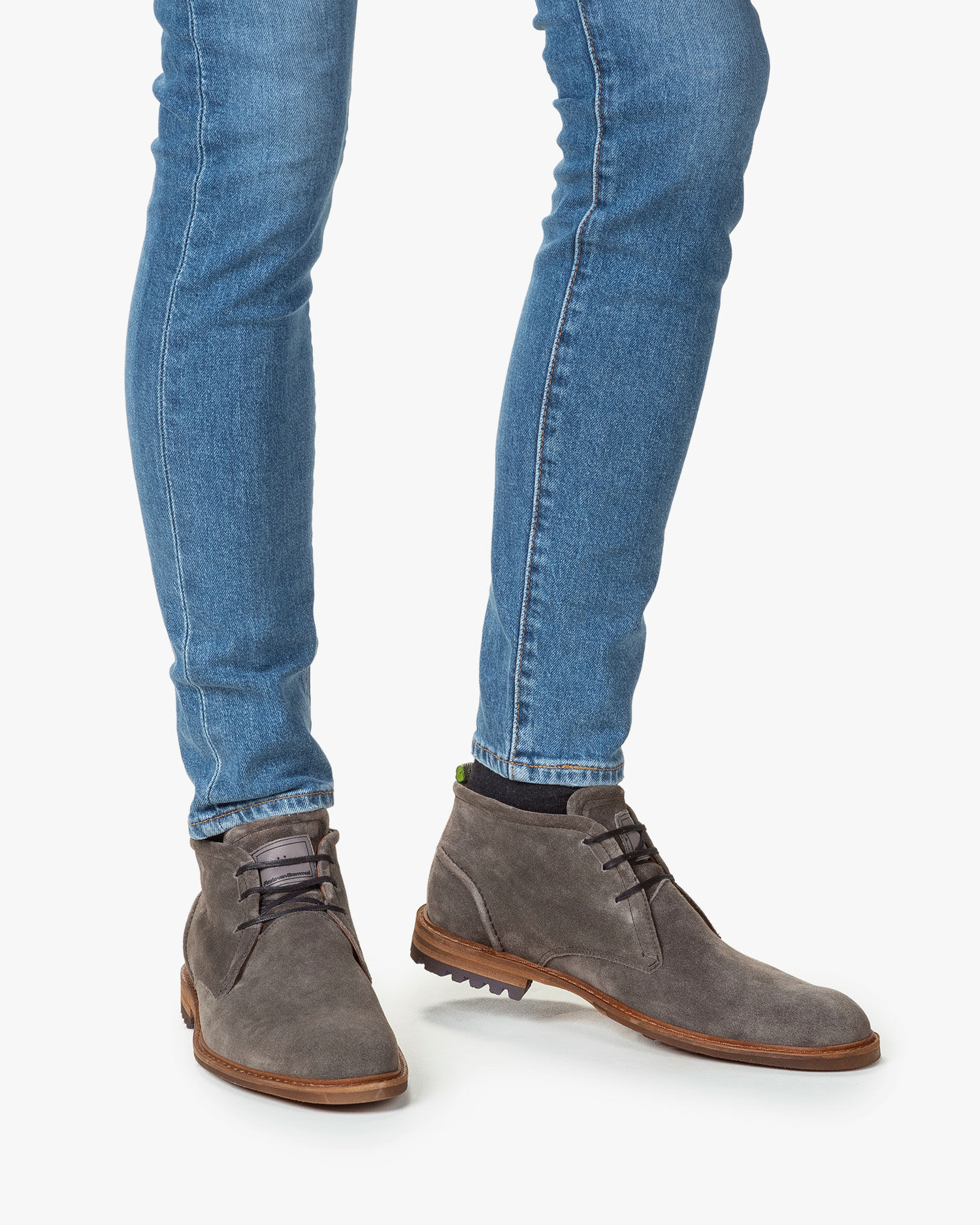 Lace boot suede grey 20121/01 | Floris van Bommel Official®