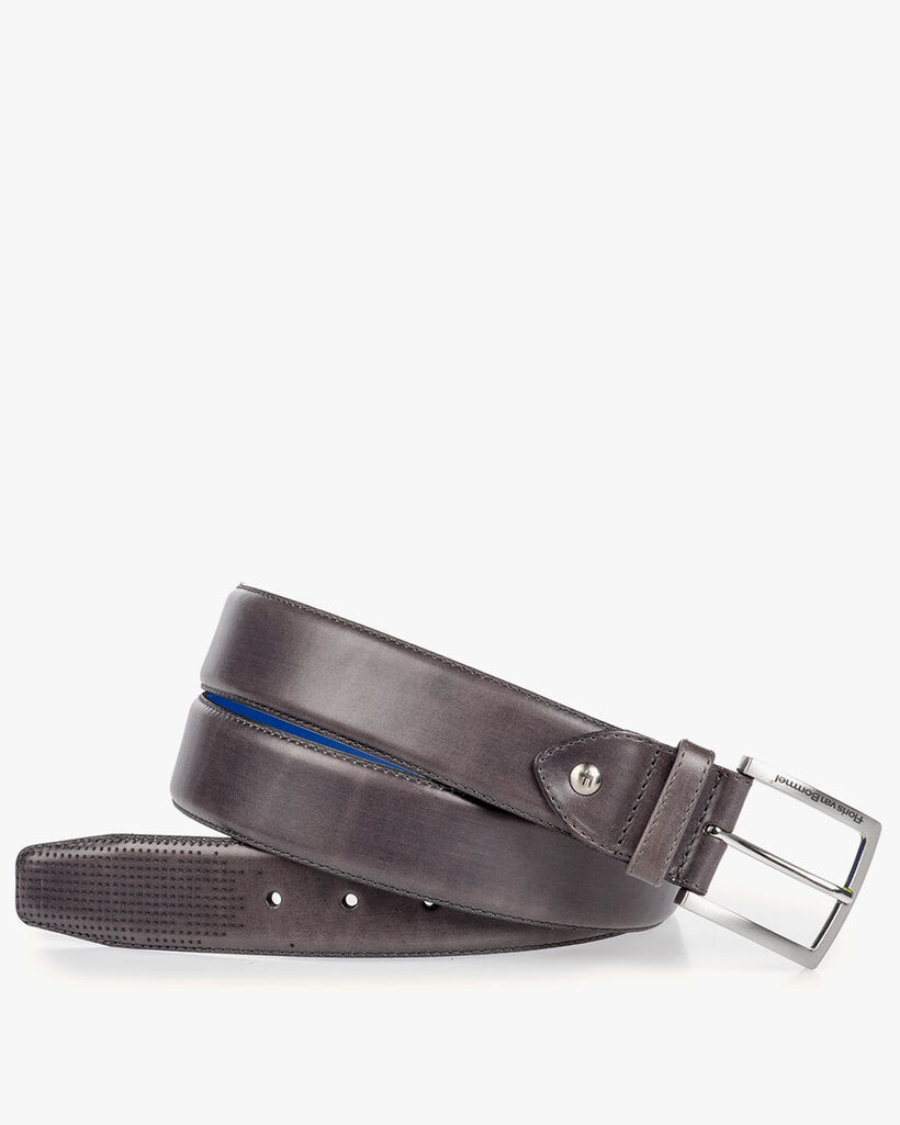 Grey calf’s leather belt