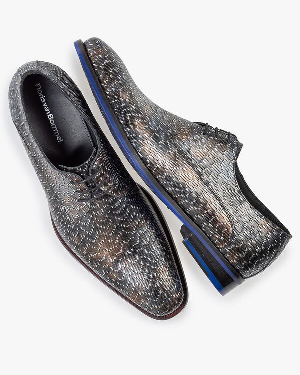 Lace shoe metallic bronze