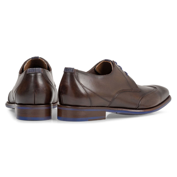 Lace shoe dark brown calf leather