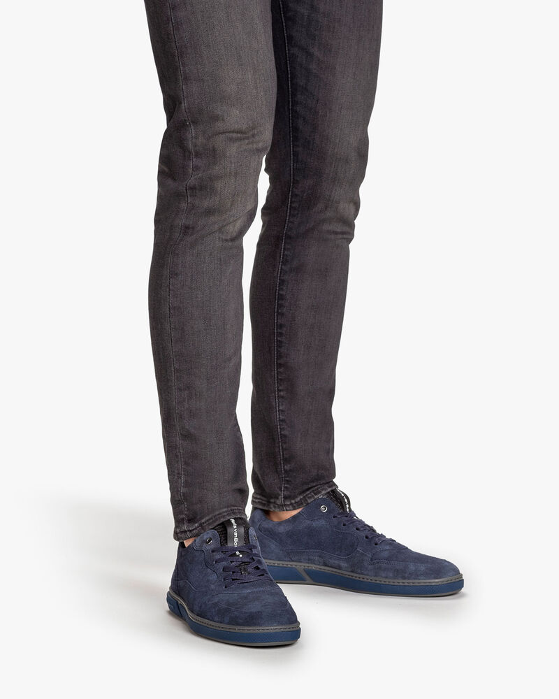 Sneaker geprint leer blauw