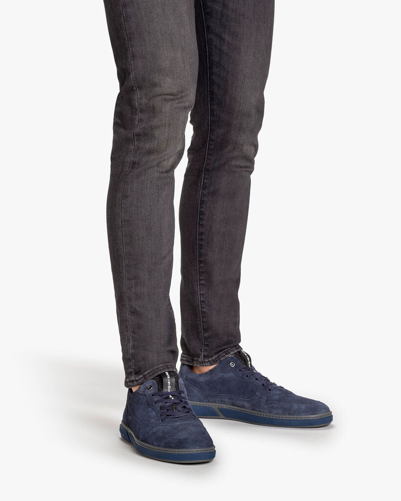 Sneaker geprint leer blauw