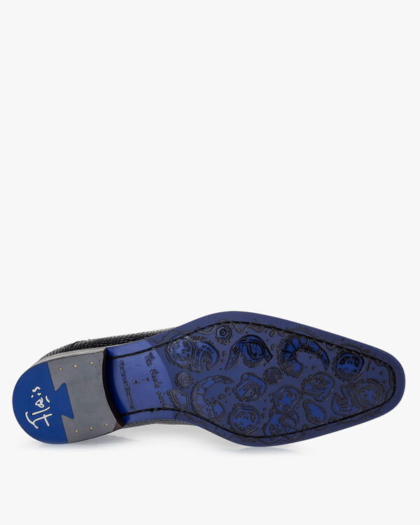 Lace shoe metallic dark blue