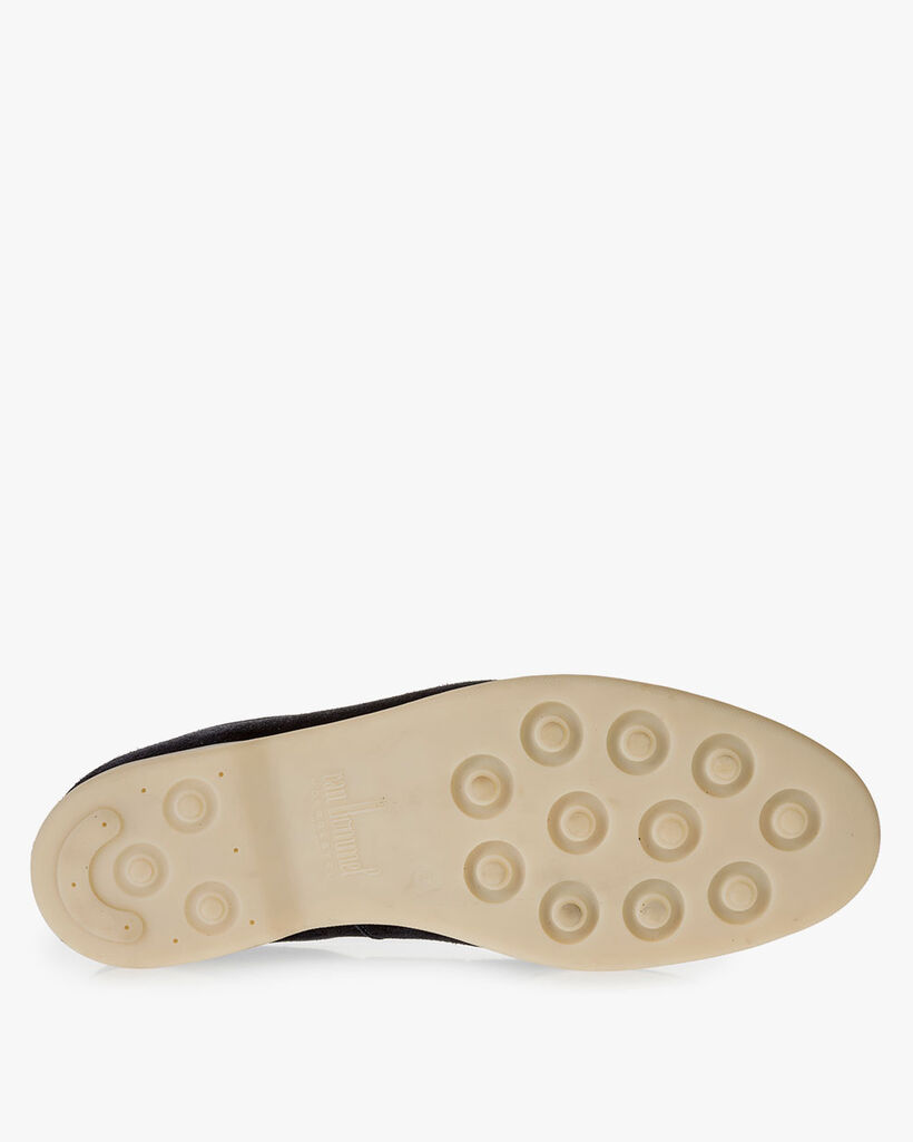 Donkerblauwe su&egrave;de bootschoen