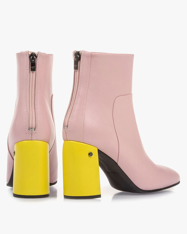 Light pink nappa leather ankle boots