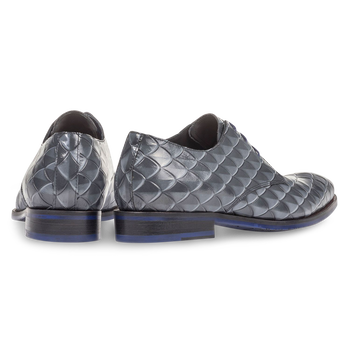 Premium grijze veterschoen met print