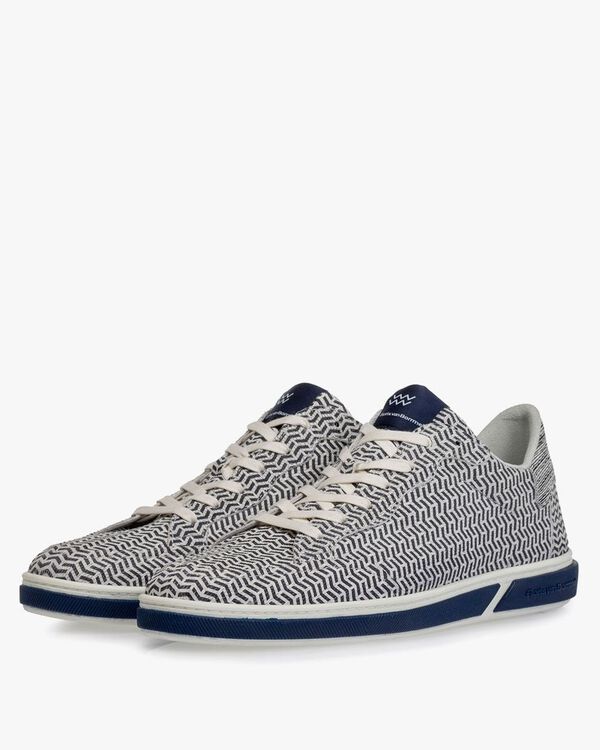 Sneaker leer zwart/wit