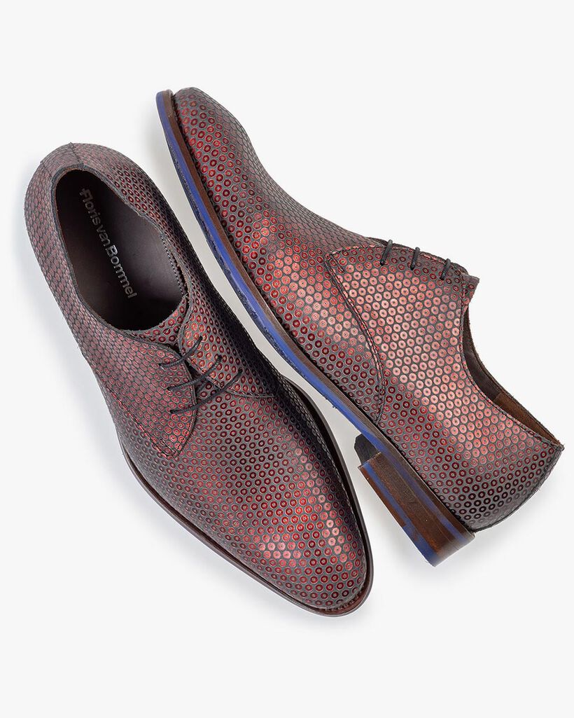 Lace shoe red with print