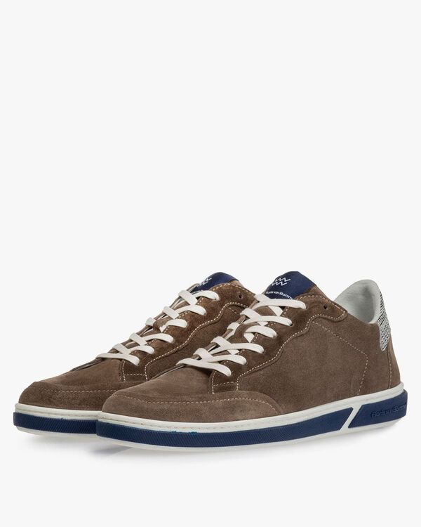 Sneaker su&egrave;de taupe