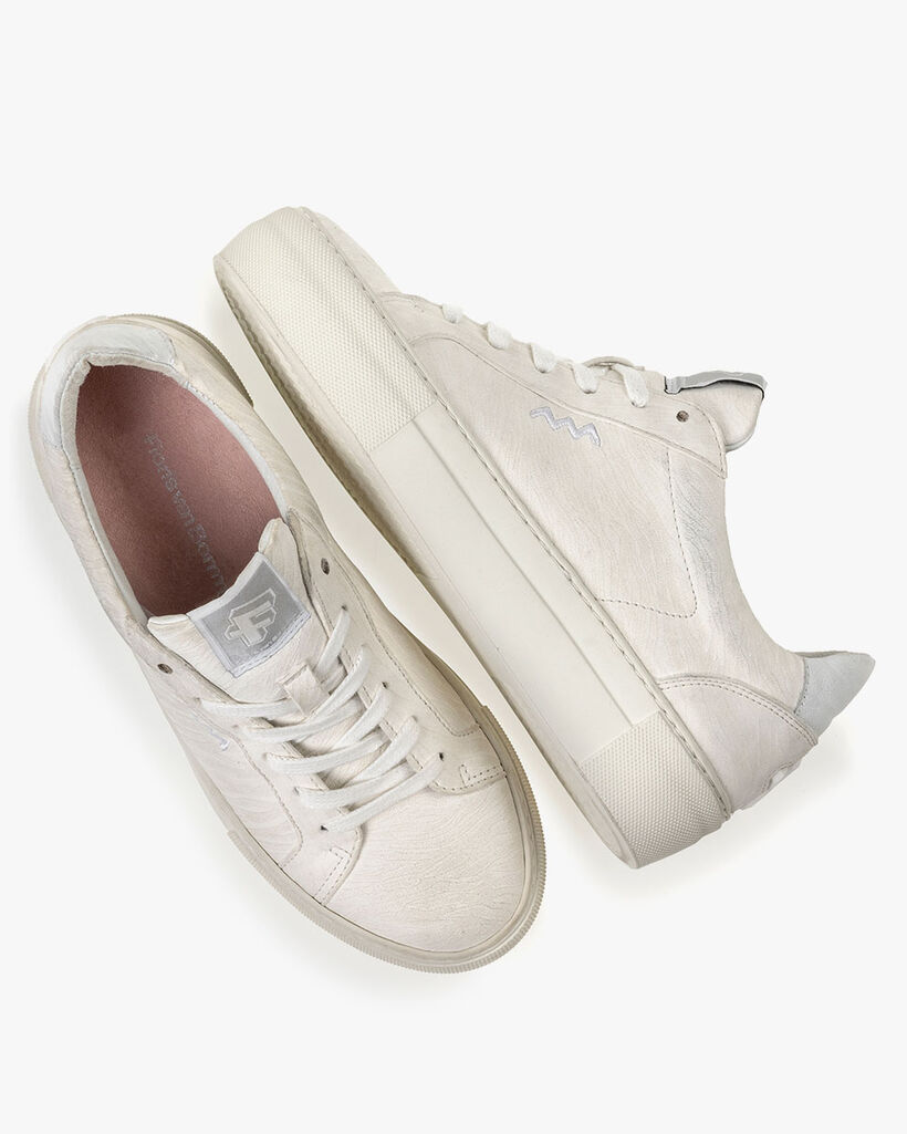 Sneaker printed leather white