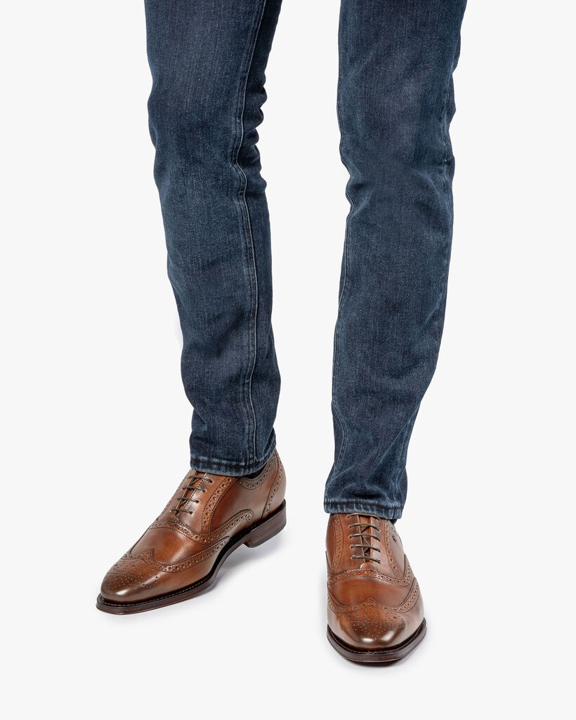 Kalfsleren brogue donker cognac