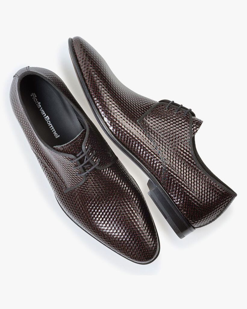 Veterschoen geprint leer rood