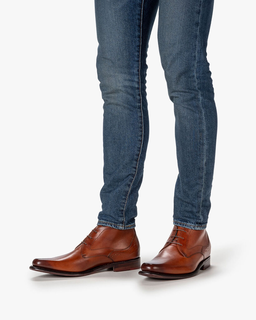 Veterboot kalfsleer donker cognac