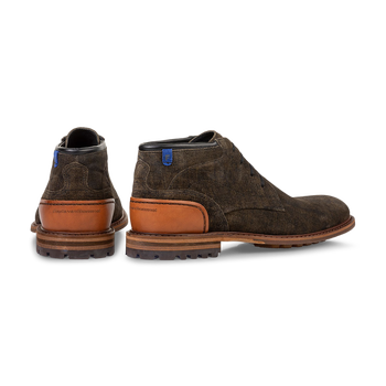 Lace boot suede dark green