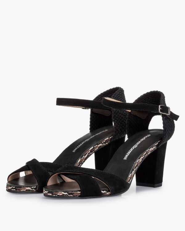 Sandal suede leather black