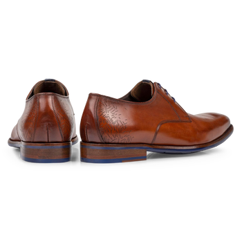 Lace shoe calf leather cognac