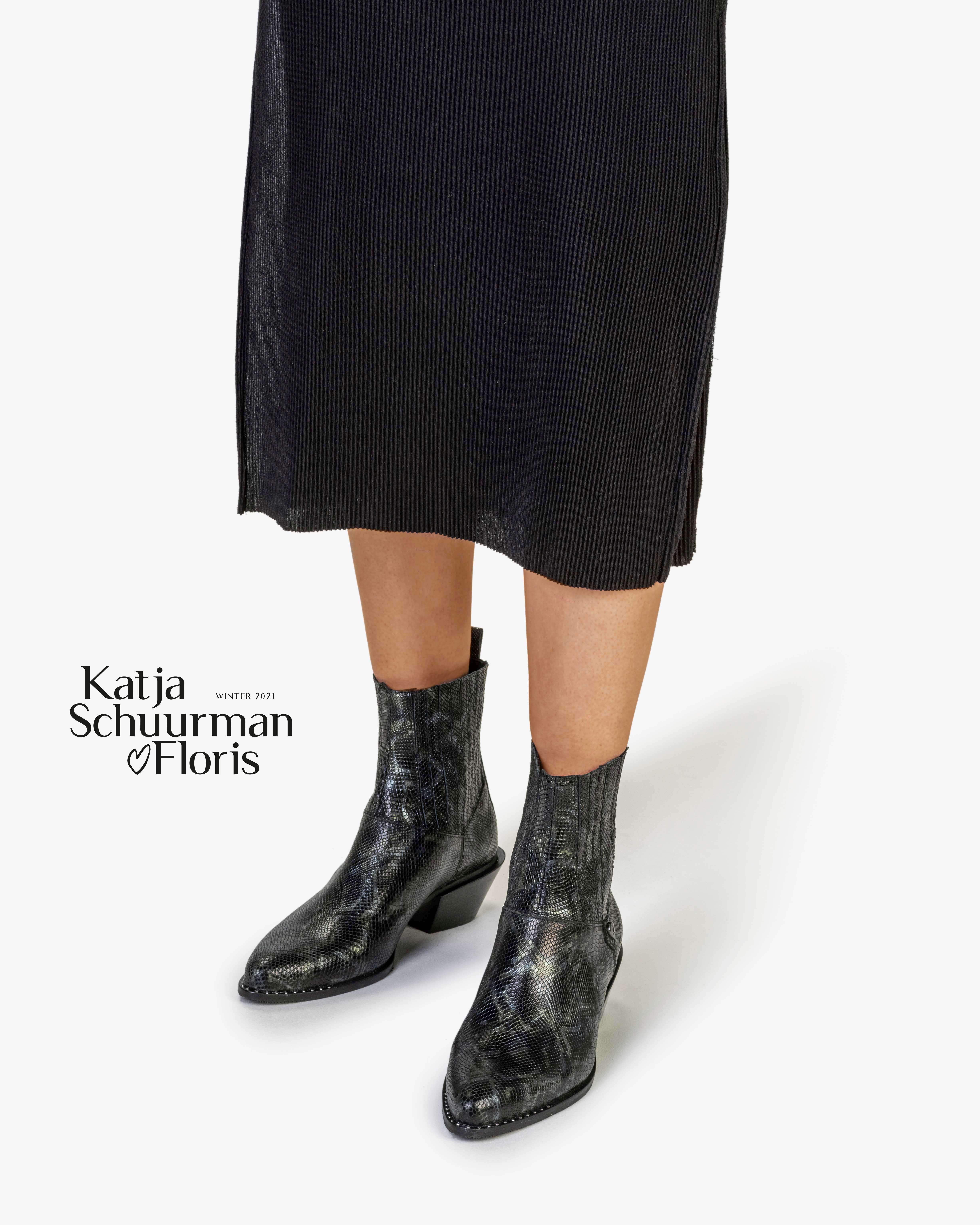 Chelsea boot reptielenprint groen SFW-50040-50-01 | Floris van Bommel Women®