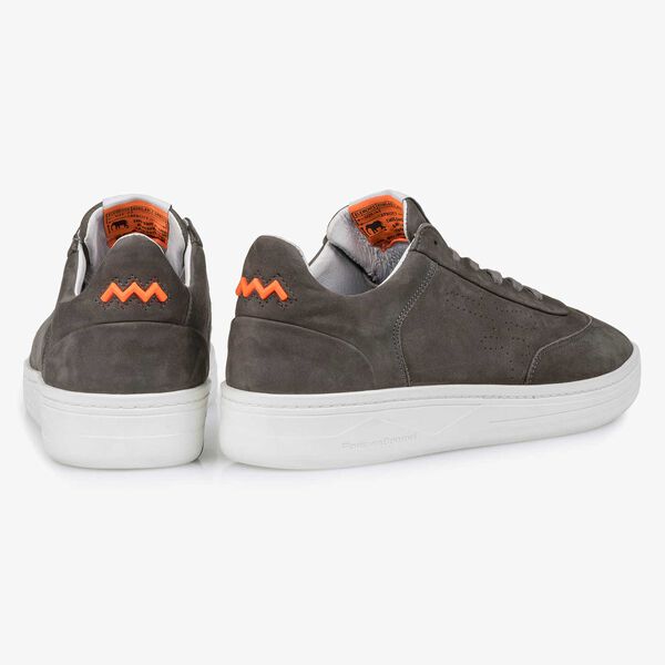 Dark grey nubuck leather sneaker