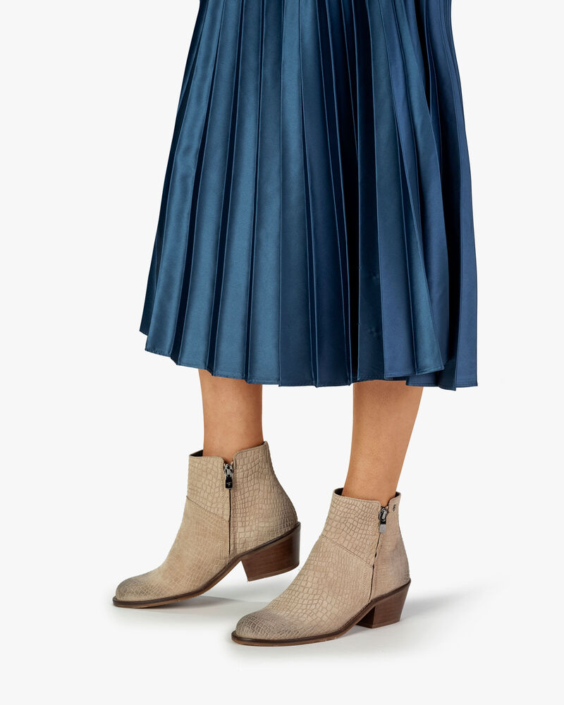 Ankle boot suede leather beige