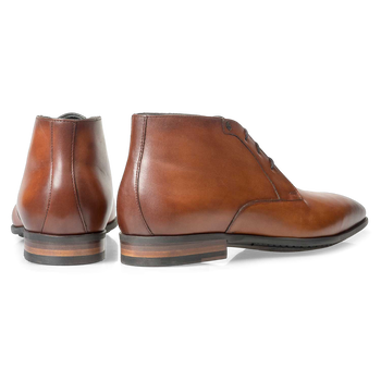 Kalfsleren veterschoen cognac