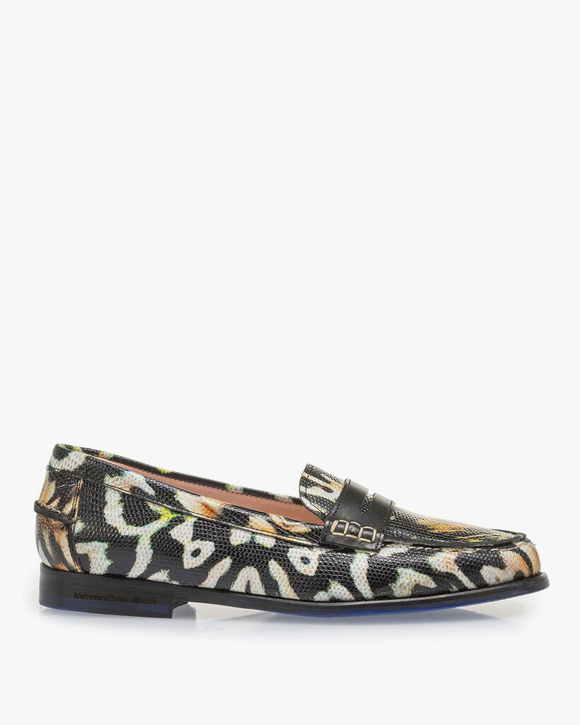 Black leather loafer print