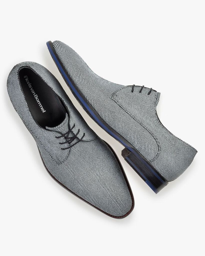 Veterschoen geprint su&egrave;de wit