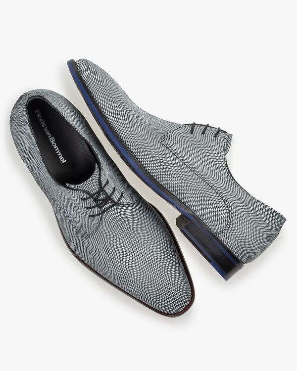 Veterschoen geprint su&egrave;de wit